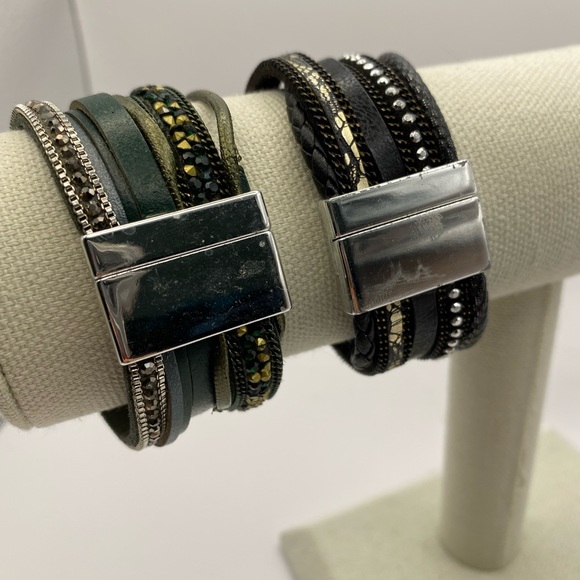 Set of 2 Wrap Leather Bracelets - Picture 5 of 8